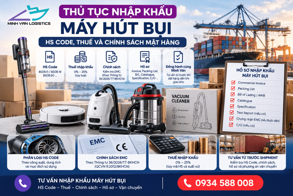 Thủ tục nhập khẩu máy hút bụi