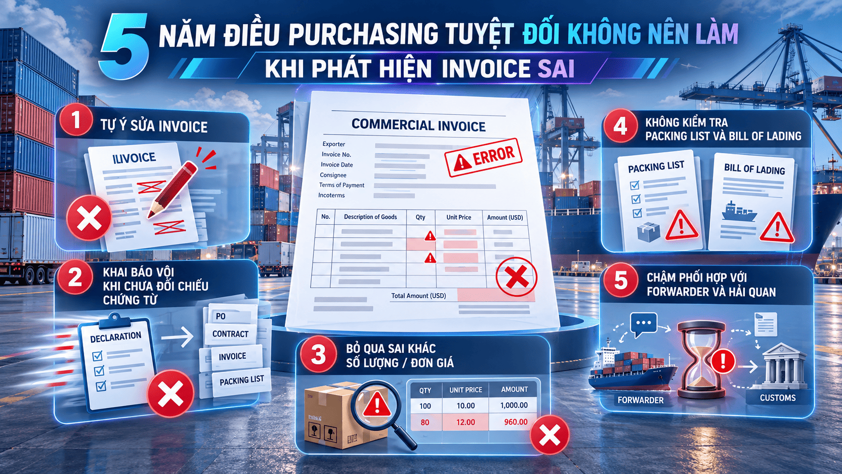 Năm điều Purchasing tuyệt đối không nên làm khi phát hiện Invoice sai