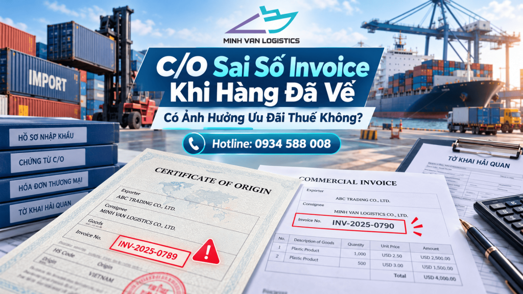 C/O Sai Số Invoice Khi Hàng Đã Về