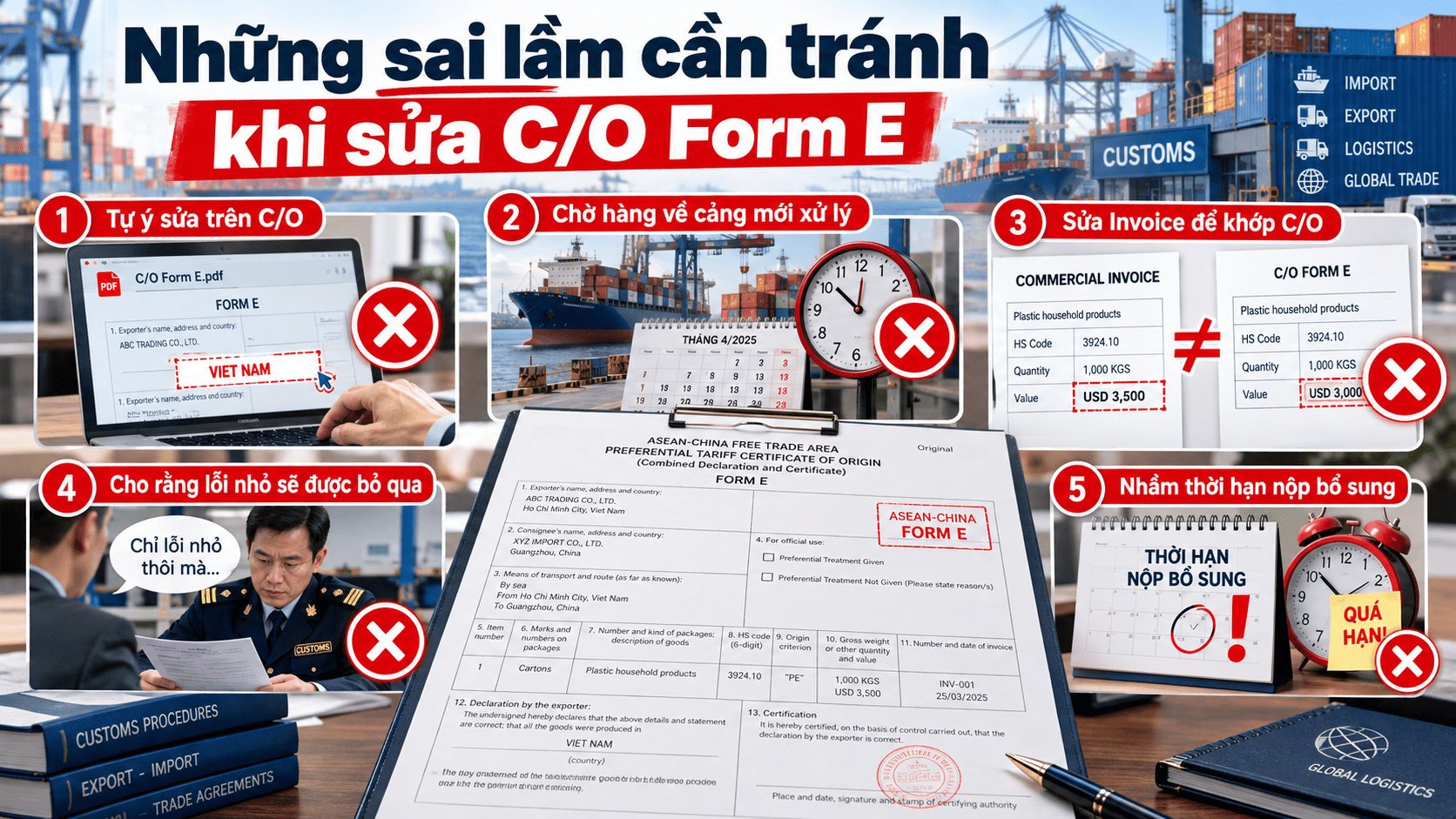 Những sai lầm cần tránh khi sửa C/O Form E