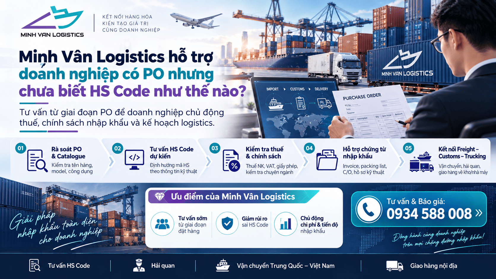Minh Vân Logistics hỗ trợ doanh nghiệp có PO nhưng chưa biết HS Code như thế nào?
