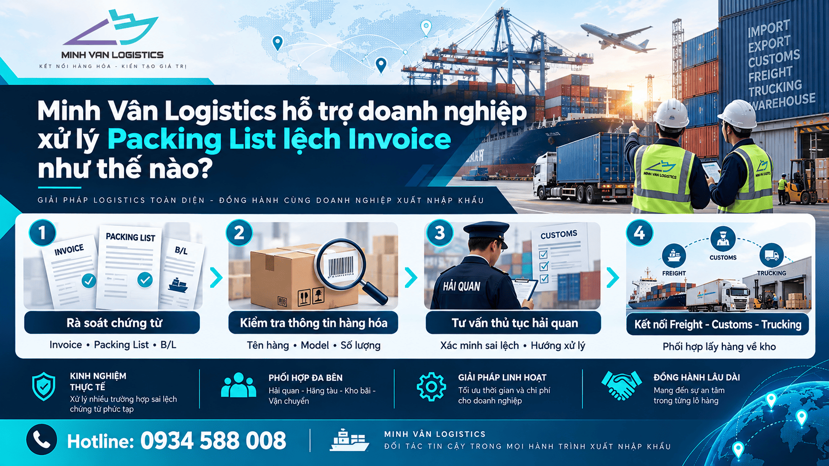 Minh Vân Logistics hỗ trợ doanh nghiệp xử lý Packing List lệch Invoice như thế nào?