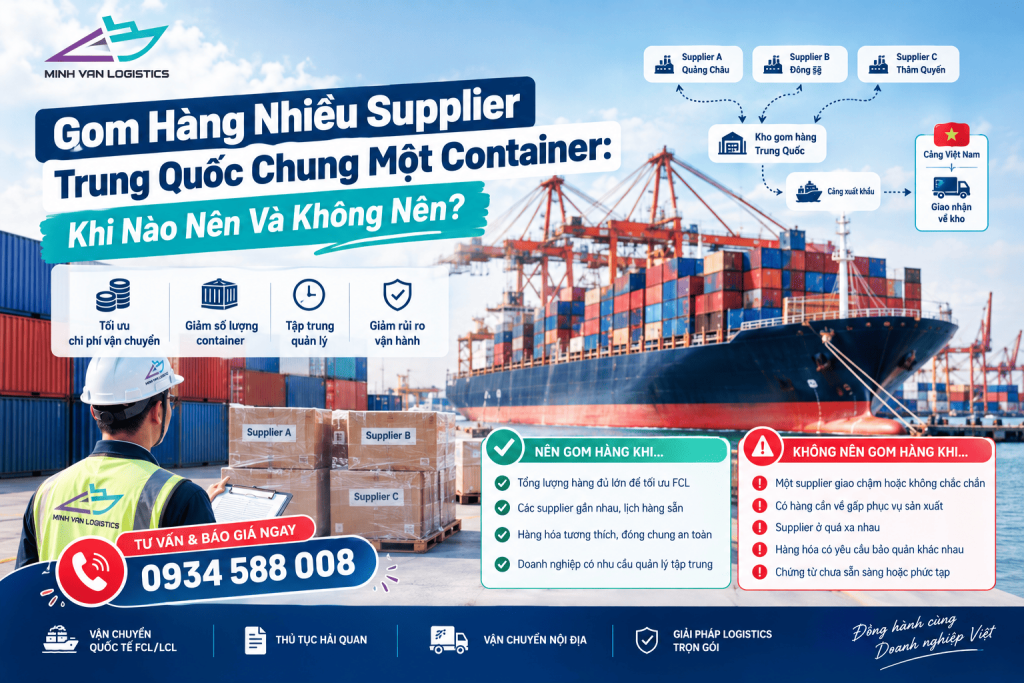 Gom Hàng Nhiều Supplier Trung Quốc Chung Một Container