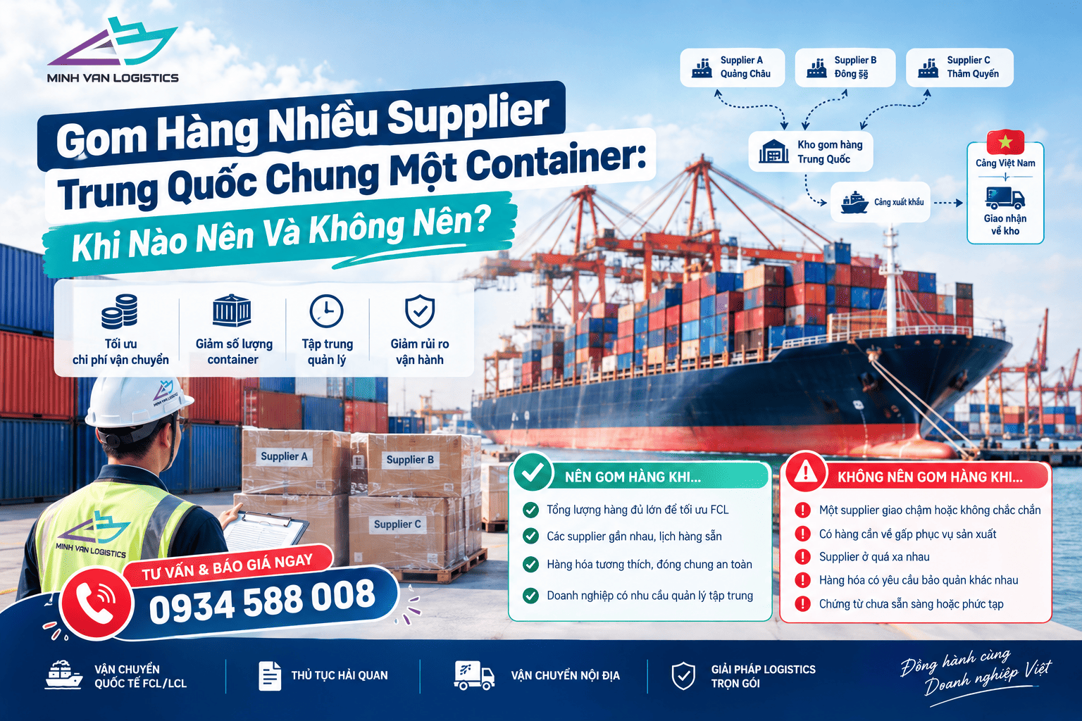 Gom Hàng Nhiều Supplier Trung Quốc Chung Một Container