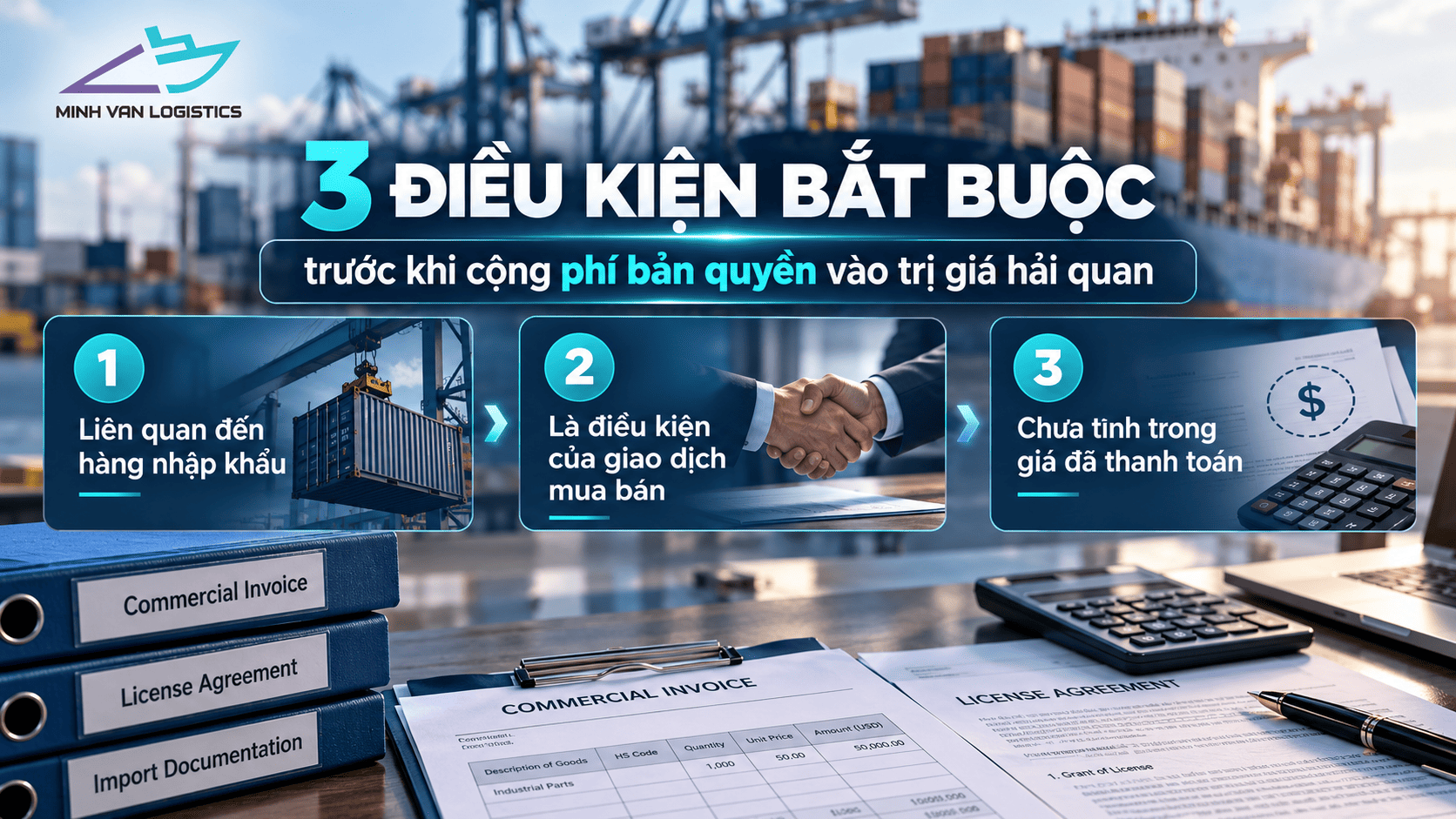 Ba điều kiện bắt buộc cần kiểm tra trước khi cộng phí bản quyền vào trị giá hải quan