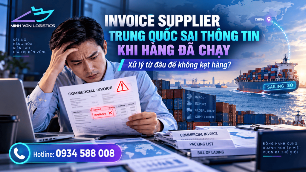 invoice supplier Trung Quốc sai thông tin