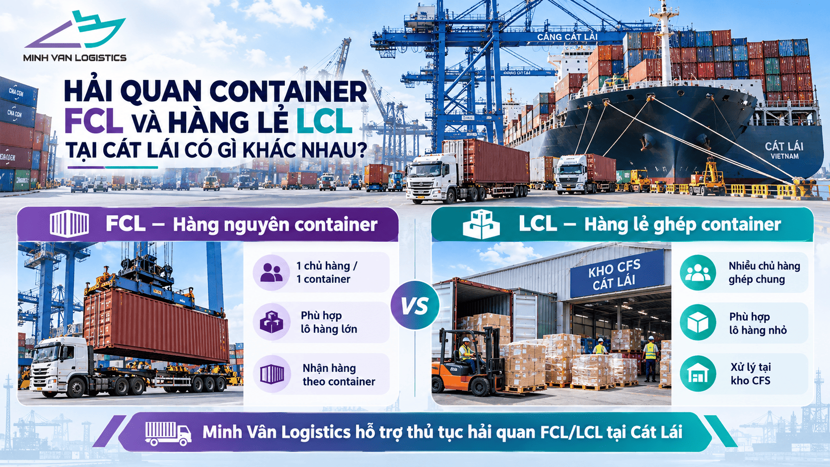 Hải quan container FCL và hàng lẻ LCL tại Cát Lái có gì khác nhau?