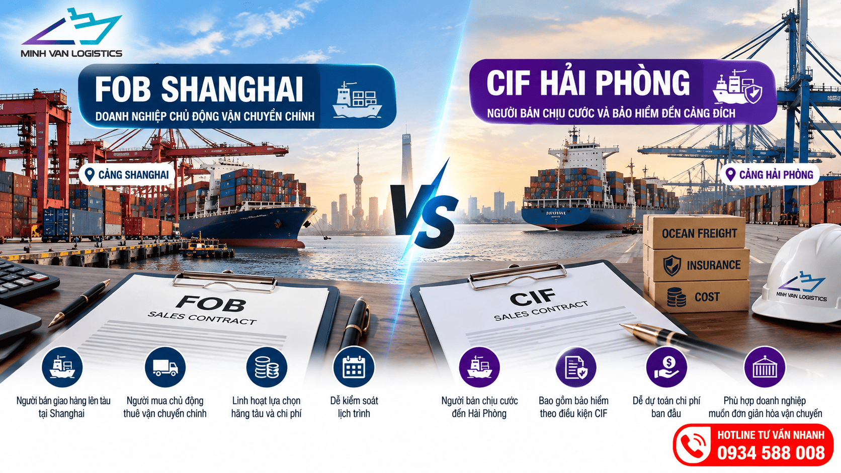 FOB Shanghai và CIF Hải Phòng: Doanh nghiệp nên mua theo điều kiện nào?