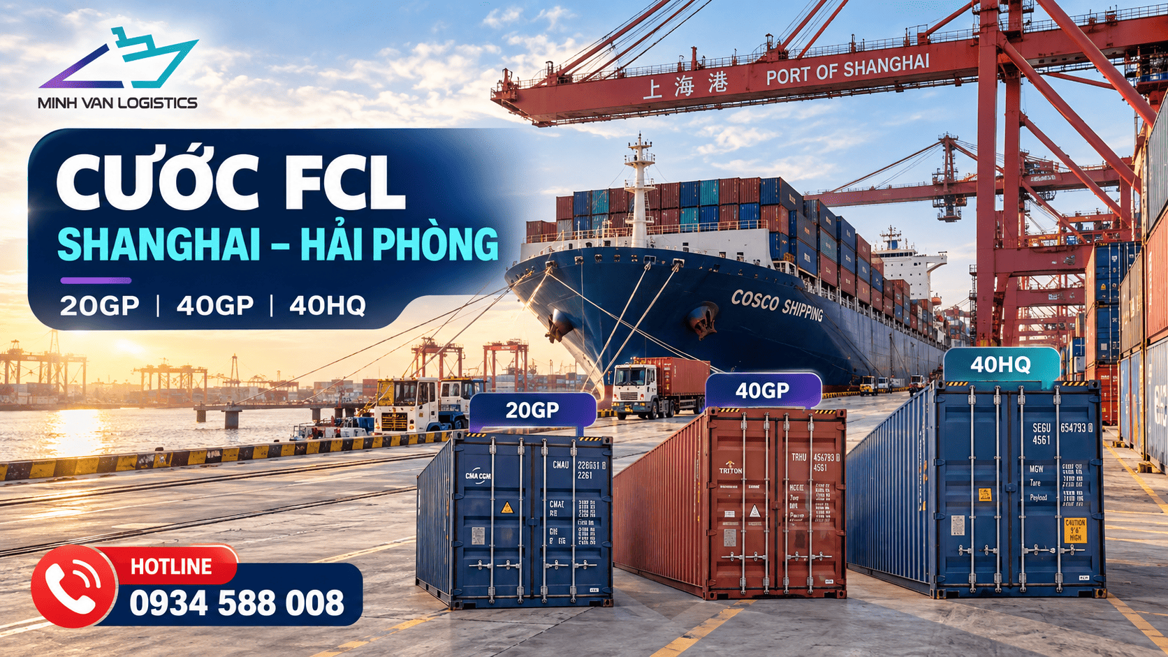 cước FCL Shanghai Hải Phòng