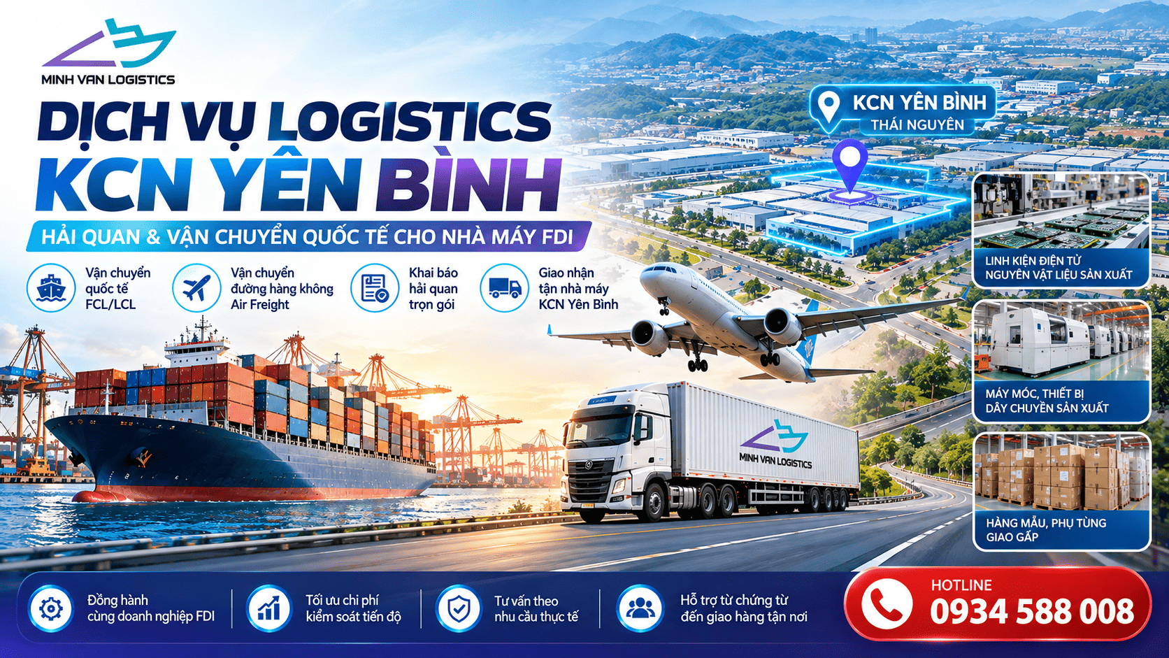 Dịch Vụ Logistics KCN Yên Bình – Hải Quan & Vận Chuyển Quốc Tế