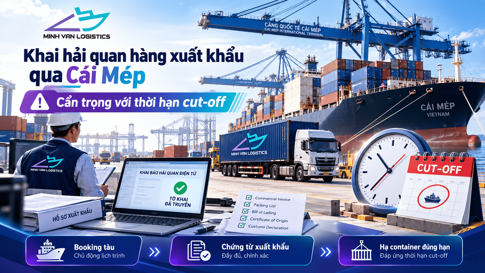 Khai hải quan hàng xuất khẩu qua Cái Mép: Cẩn trọng với thời hạn cut-off