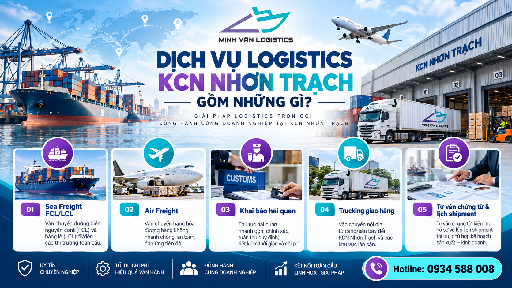 Dịch vụ logistics KCN Nhơn Trạch của Minh Vân Logistics gồm những gì?