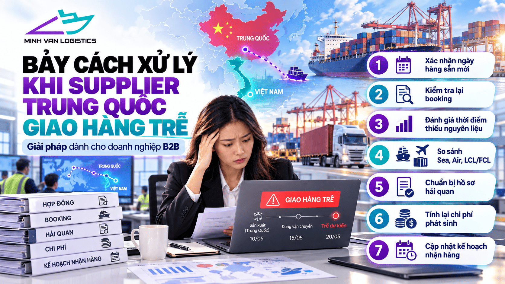 Bảy cách xử lý khi supplier Trung Quốc giao hàng trễ