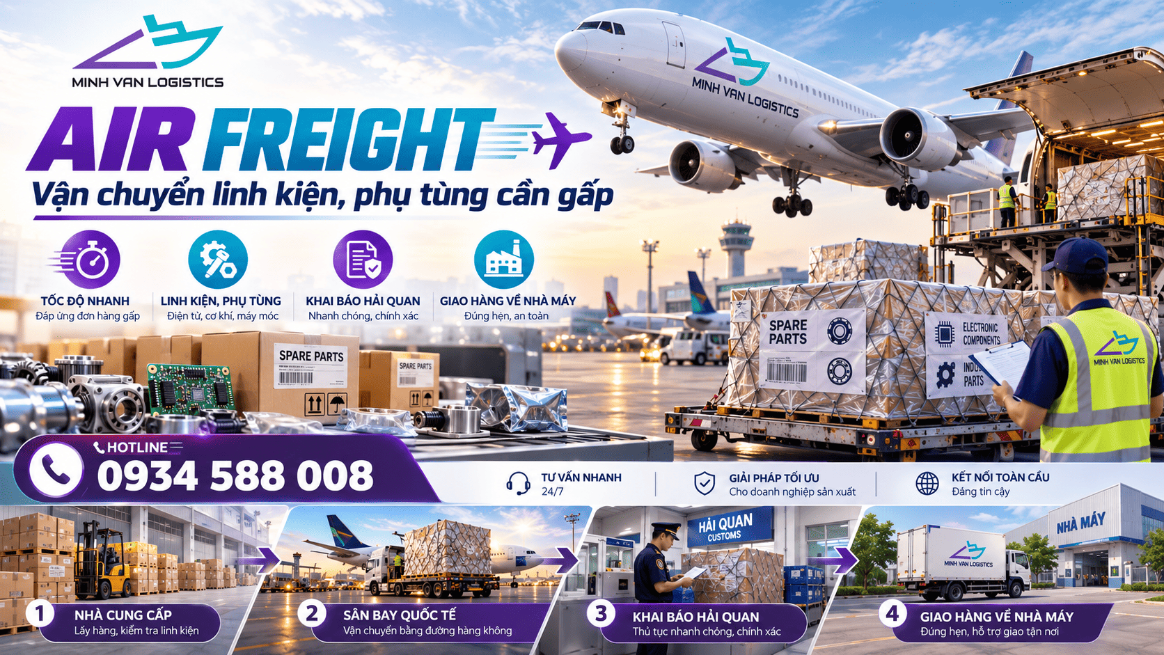 Air Freight – Vận chuyển linh kiện, phụ tùng cần gấp