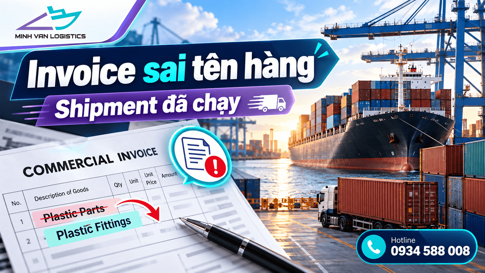 Invoice Sai Tên Hàng Khi Shipment Đã Chạy