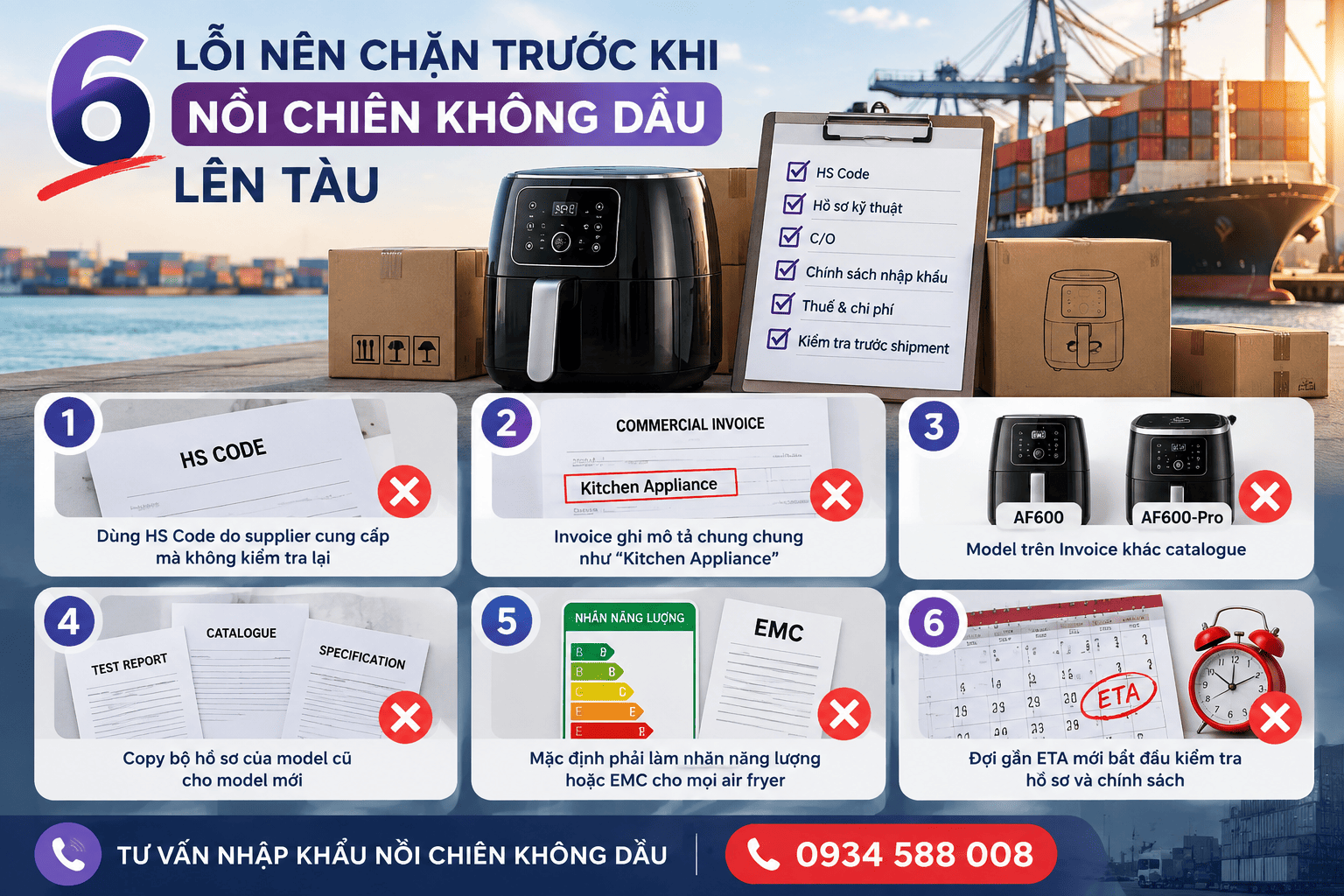 Những lỗi nên chặn trước khi nồi chiên không dầu lên tàu