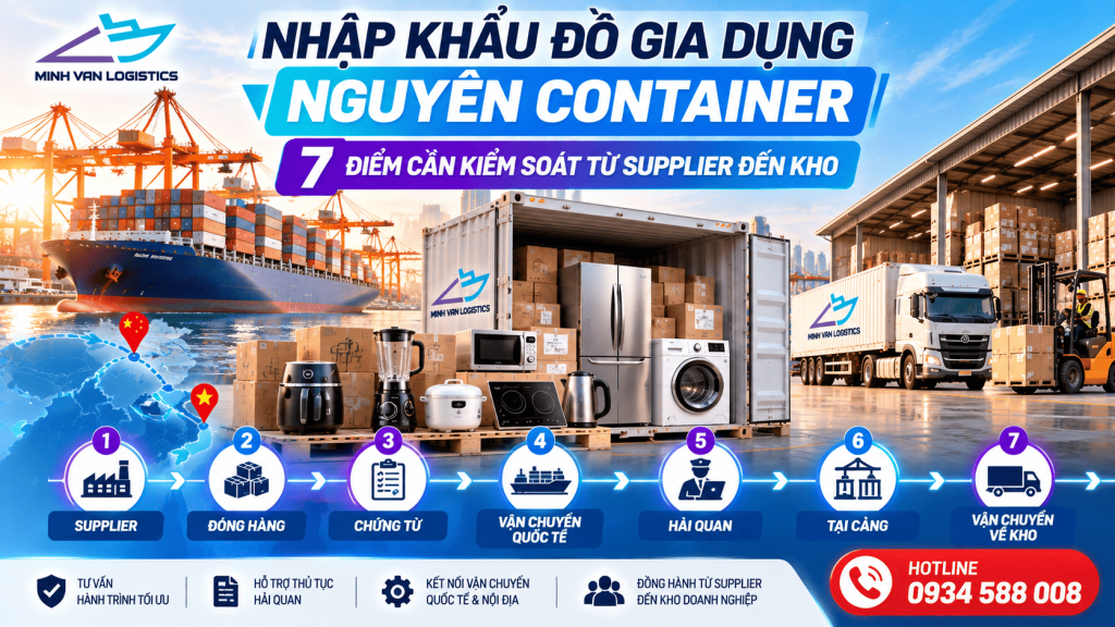 Nhập Khẩu Đồ Gia Dụng Nguyên Container: 7 Điểm Cần Kiểm Soát Từ Supplier Đến Kho